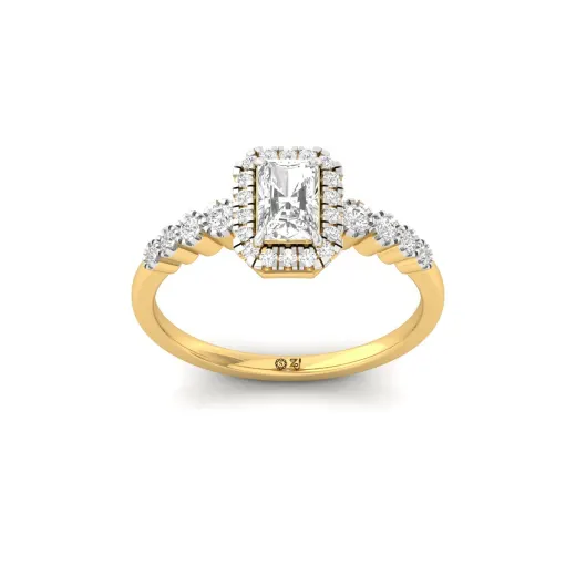 Radiant Cut Diamond Halo Engagement Ring