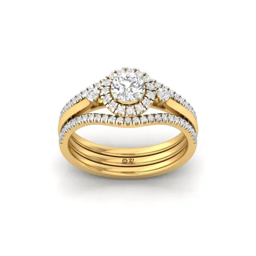 Round Cut Diamond Bridal Ring Set