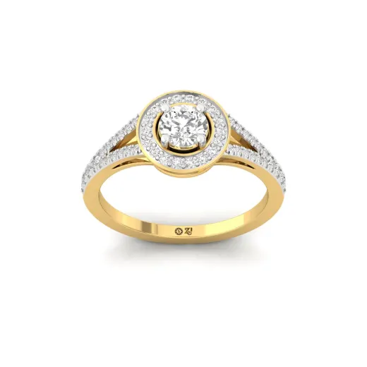 Round Cut Diamond Halo Engagement Ring
