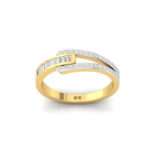Baguette Cut Diamond Crossover Ring