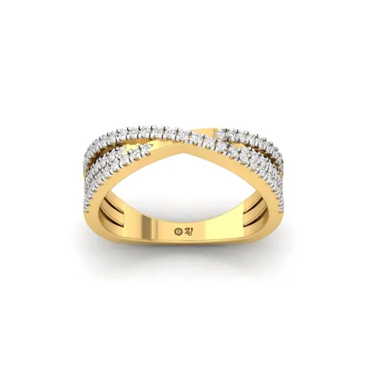 Diamond Crossover Band Ring