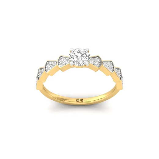 Round Cut Diamond Designer Engagement Ring