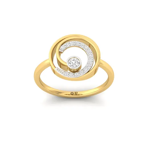 Spiral Round Diamond Cocktail Ring