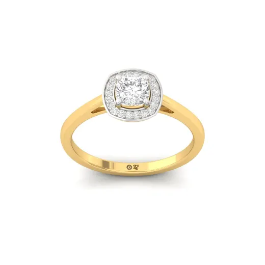 Cushion Cut Diamond Halo Engagement Ring