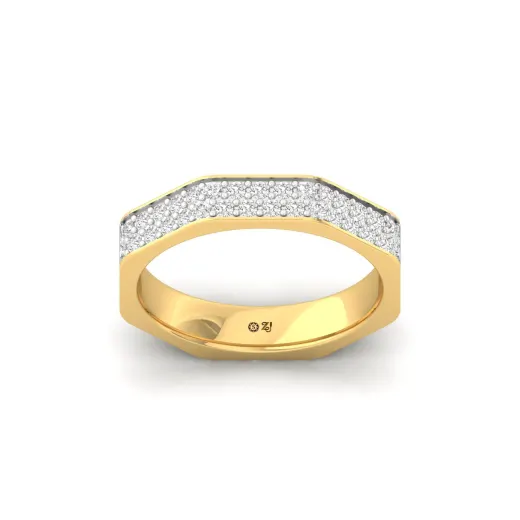 Round Diamond Octagon Band Ring