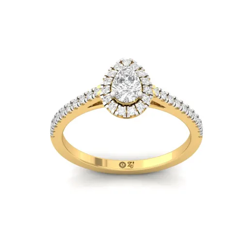 Pear Halo Diamond Engagement Ring