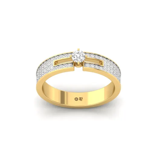 Round Diamond Split Band Engagement Ring