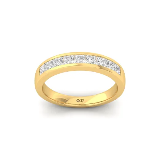 Princess Cut Diamond Channel Set Band
