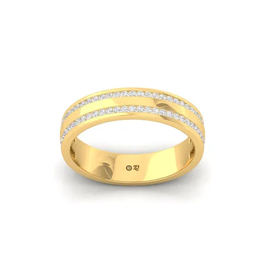 Round Diamond Double Row Band