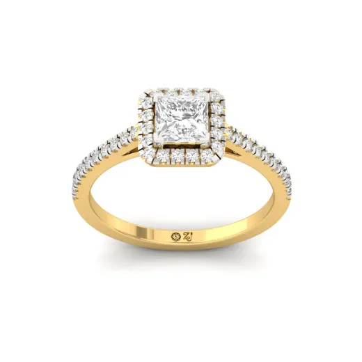 Princess Halo Diamond Engagement Ring