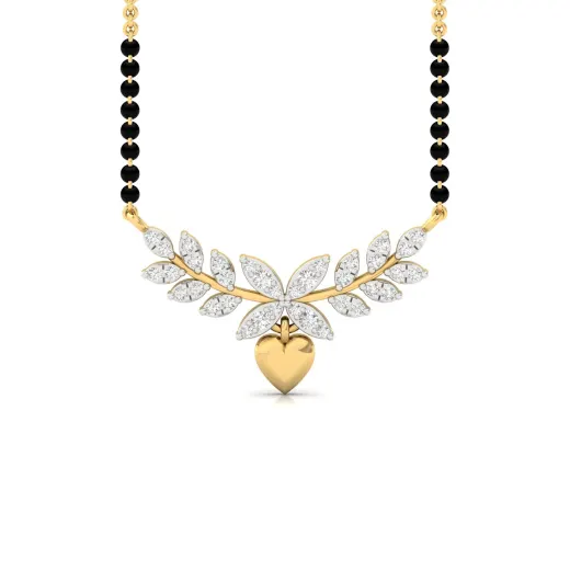 Round Cut Diamond Mangalsutra Pendant
