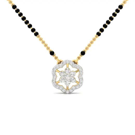 Floral Diamond Mangalsutra Pendant