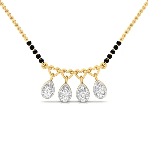 Pear Shape Diamond Mangalsutra Pendant