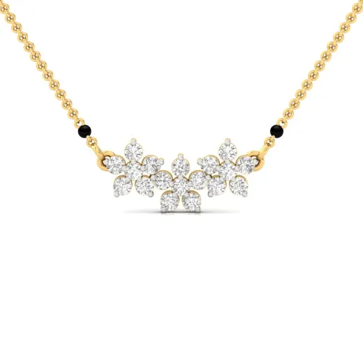 Round Cut Diamond Mangalsutra Pendant