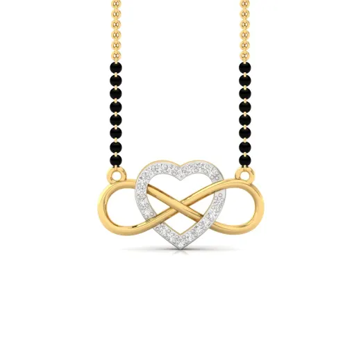 Heart & Infinity Diamond Mangalsutra Pendant
