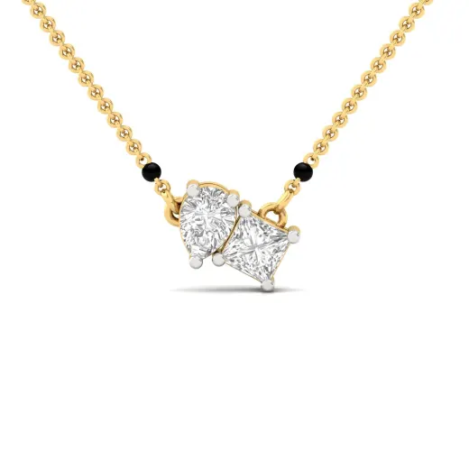 Princess & Pear Diamond Mangalsutra Pendant