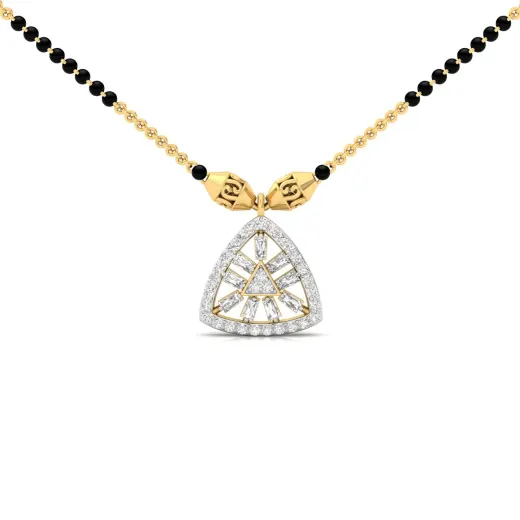 Baguette & Round Diamond Mangalsutra Pendant