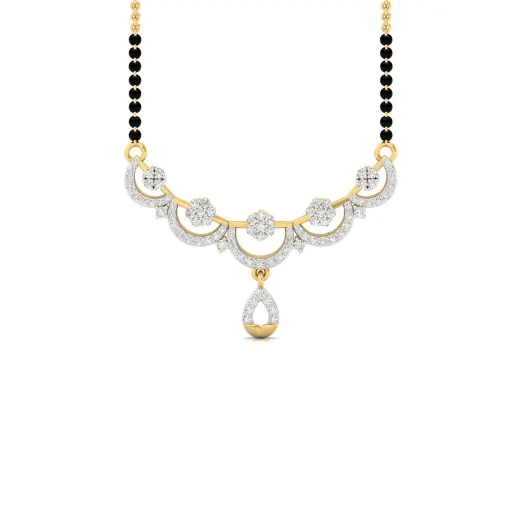 Round Diamond Mangalsutra Pendant