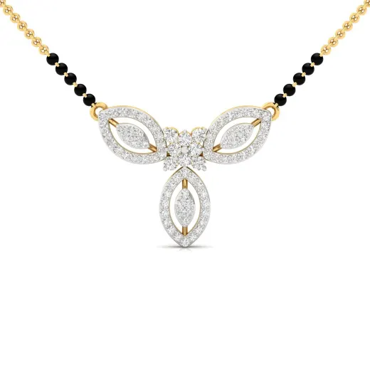 Round Cut Diamond Mangalsutra Pendant