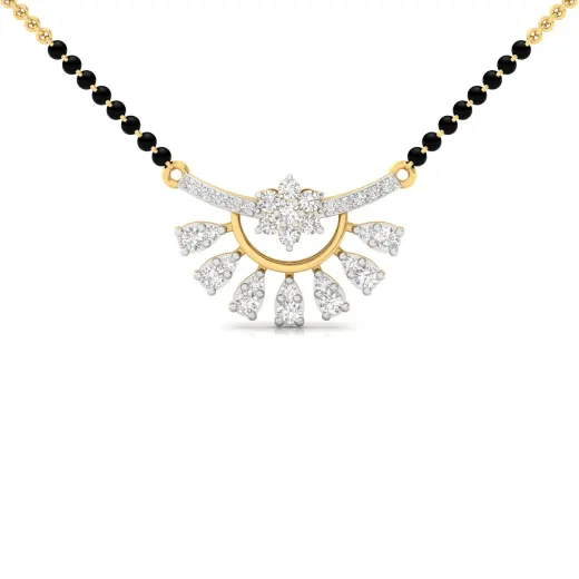 Round Cut Diamond Mangalsutra Pendant