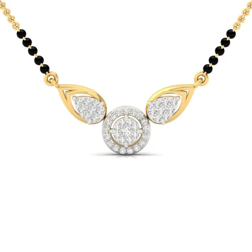 Round Cut Diamond Mangalsutra Pendant