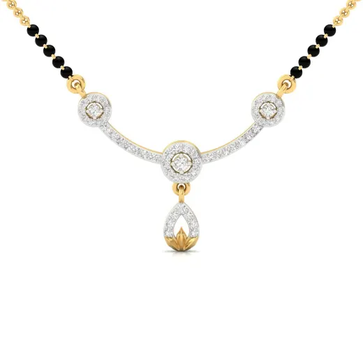Round Cut Diamond Mangalsutra Pendant