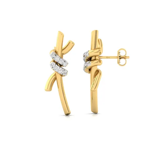Knot-Inspired Diamond Stud Earrings