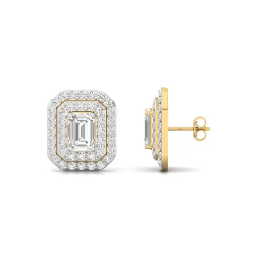 1.26 CT Emerald Cut Diamond Stud Earrings (1 Pair)