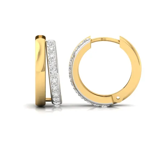 Round Cut Diamond Huggie Hoop Earrings (1 Pair)
