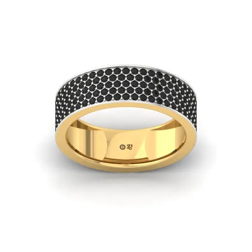 Black Round Cut Diamond Men’s Band