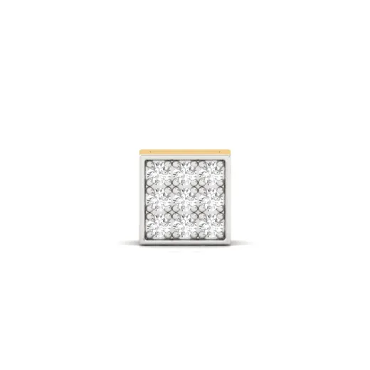 Round Cut Diamond Square Men’s Stud