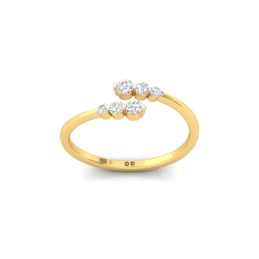 Round Cut Diamond Twisted Band Ring