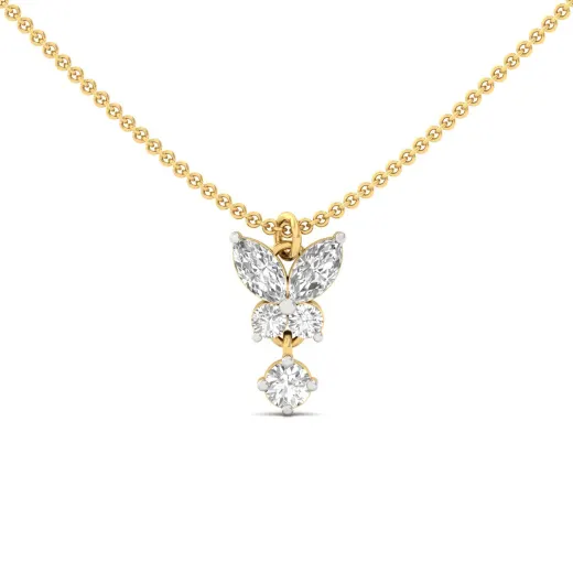 Butterfly Design Diamond Pendant (With Chain)