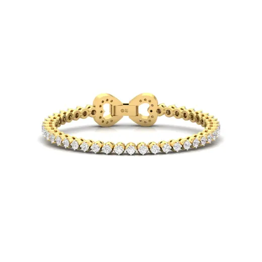 Diamond Heart Clasp Tennis Bracelet