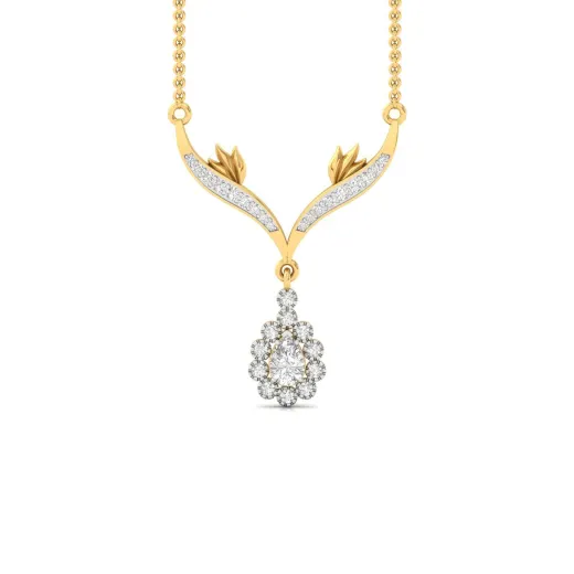 Pear Shape Emerald Lab Grown Diamond Necklace