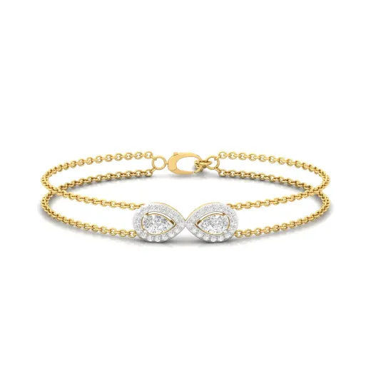 Pear Shape Lab Grown Diamond Infinity Bracelet