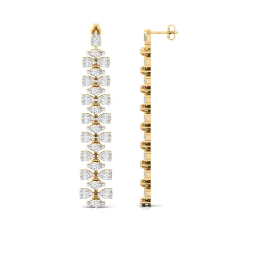 Pear & Marquise Cut Lab Grown Diamond Long Drop Earrings (1 Pair)