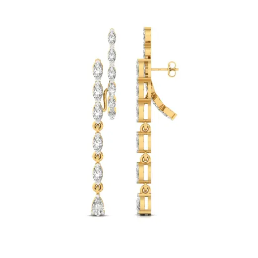 Marquise & Pear Cut Diamond Long Drop Earrings (1 Pair)