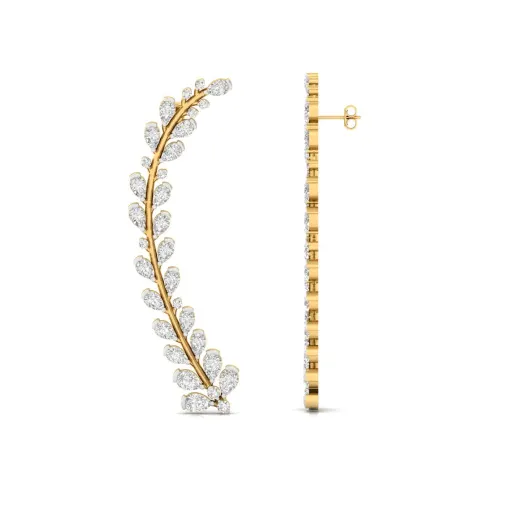 Leaf Vine Diamond Long Earrings (1 Pair)