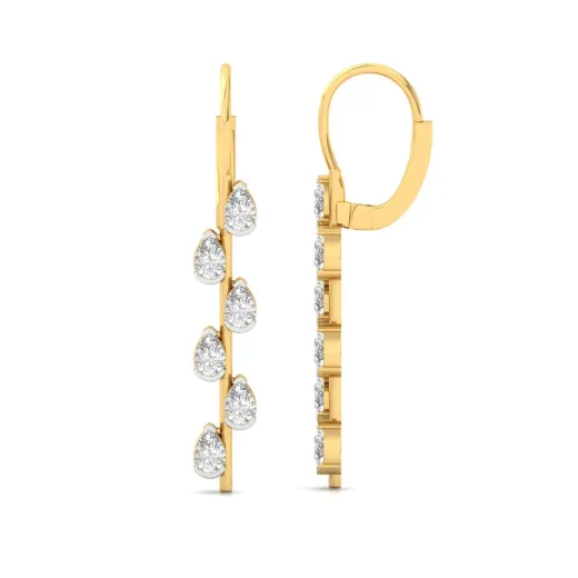 Pear Cut Diamond Long Drop Earrings (1 Pair)