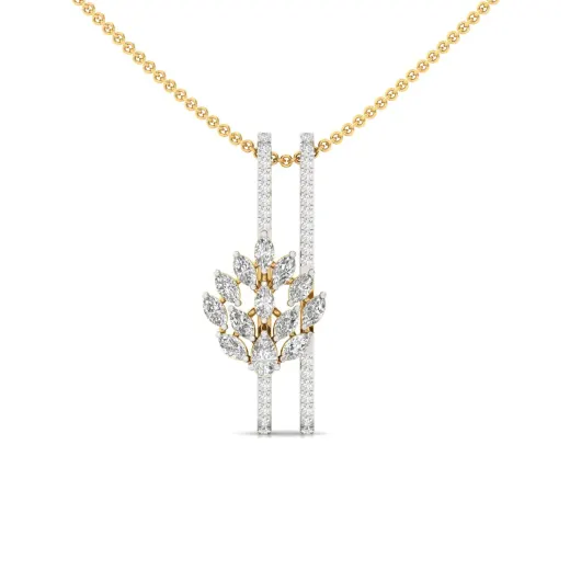 Multi-Shape Diamond Floral Pendant