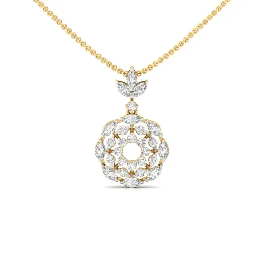 Floral Halo Diamond Pendant
