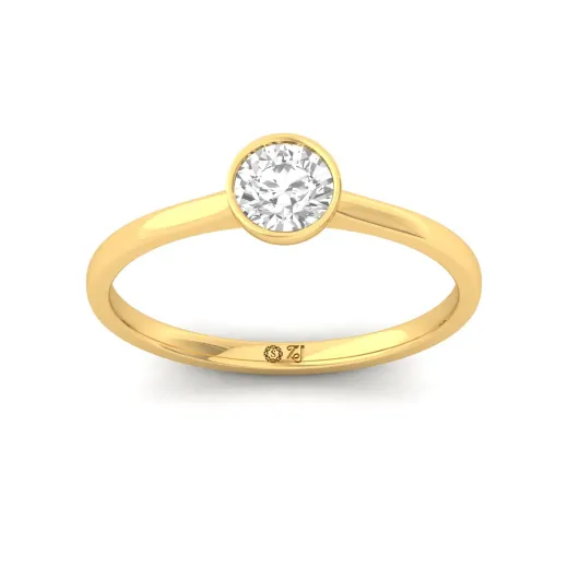 Round Cut Bezel Set Solitaire Engagement Ring