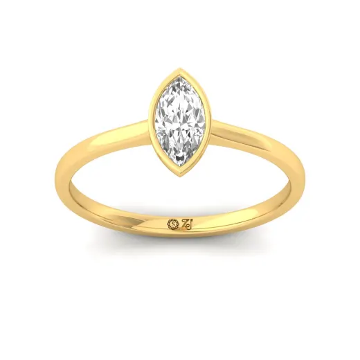 Marquise Cut Bezel Set Solitaire Engagement Ring