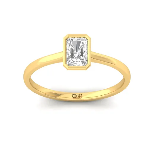 Radiant Cut Bezel Set Solitaire Engagement Ring