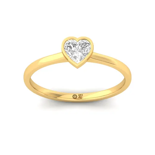 Heart Cut Bezel Set Solitaire Engagement Ring