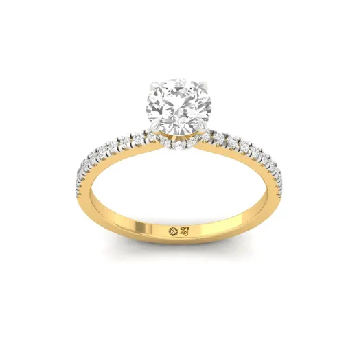 Round Cut Solitaire Engagement Ring with Side Stones