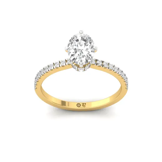 Oval Cut Solitaire Engagement Ring with Side Diamonds